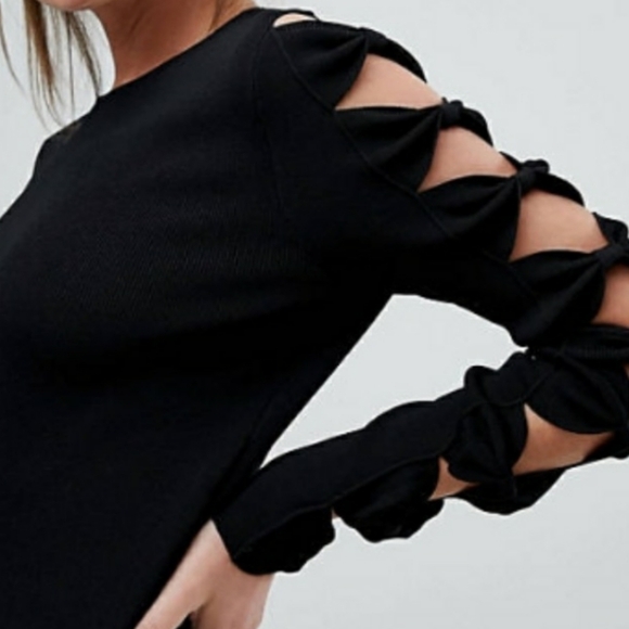 Ted Baker Knitted Bodycon Dress with Bow Sleeve Detail - Picture 4 of 9